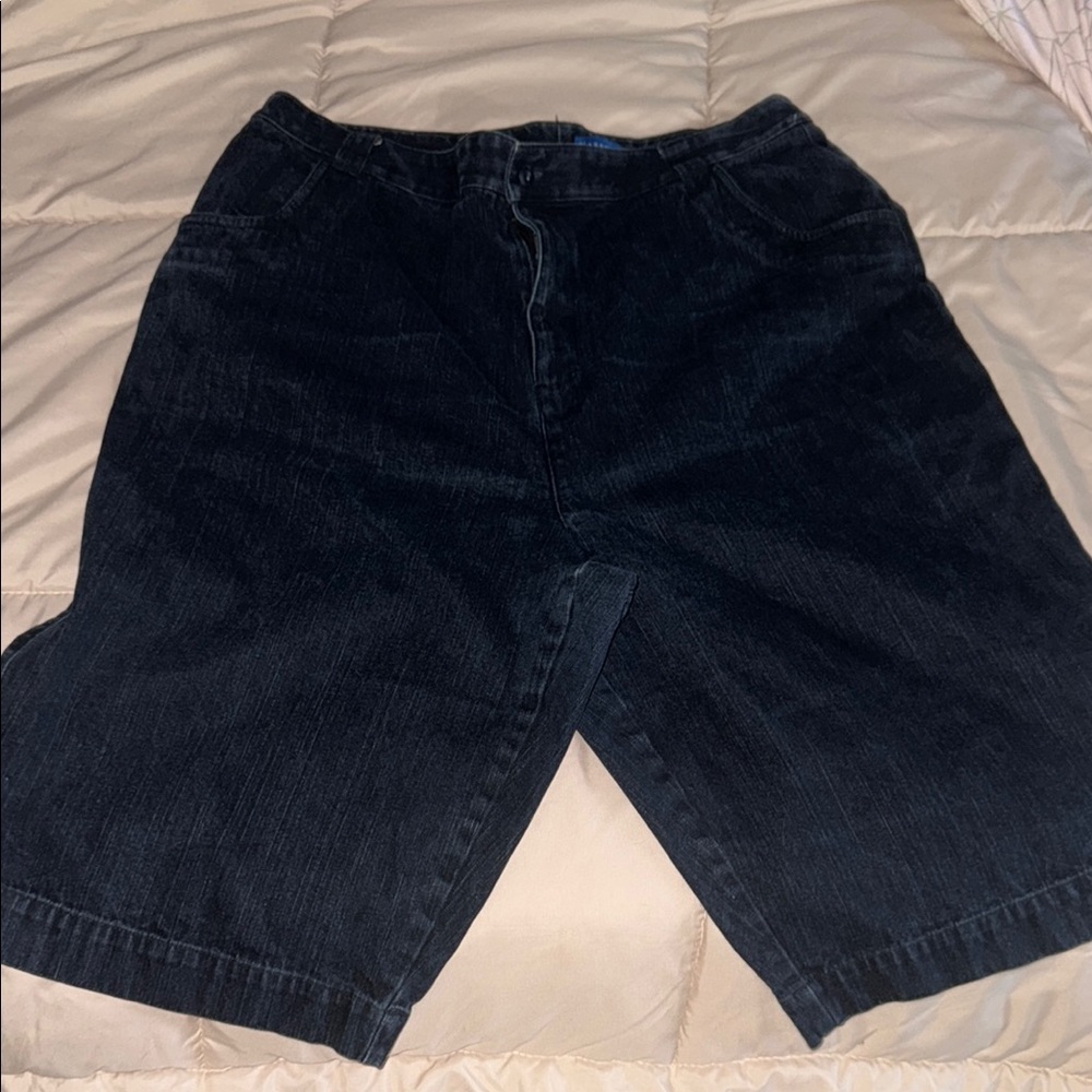 Karen Scott Sport Dark Blue Denim Shorts